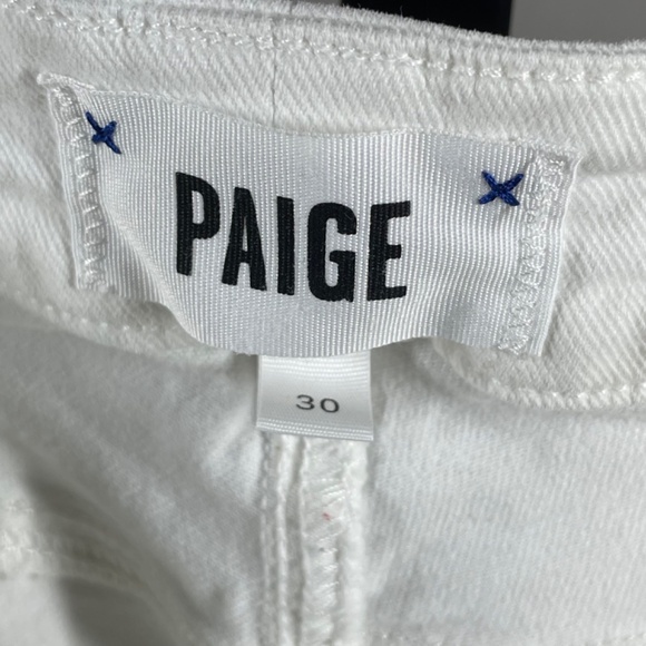 Paige Jeans Womens 30 white denim hoxton ankle peg skinny designer casual bow - Picture 4 of 9